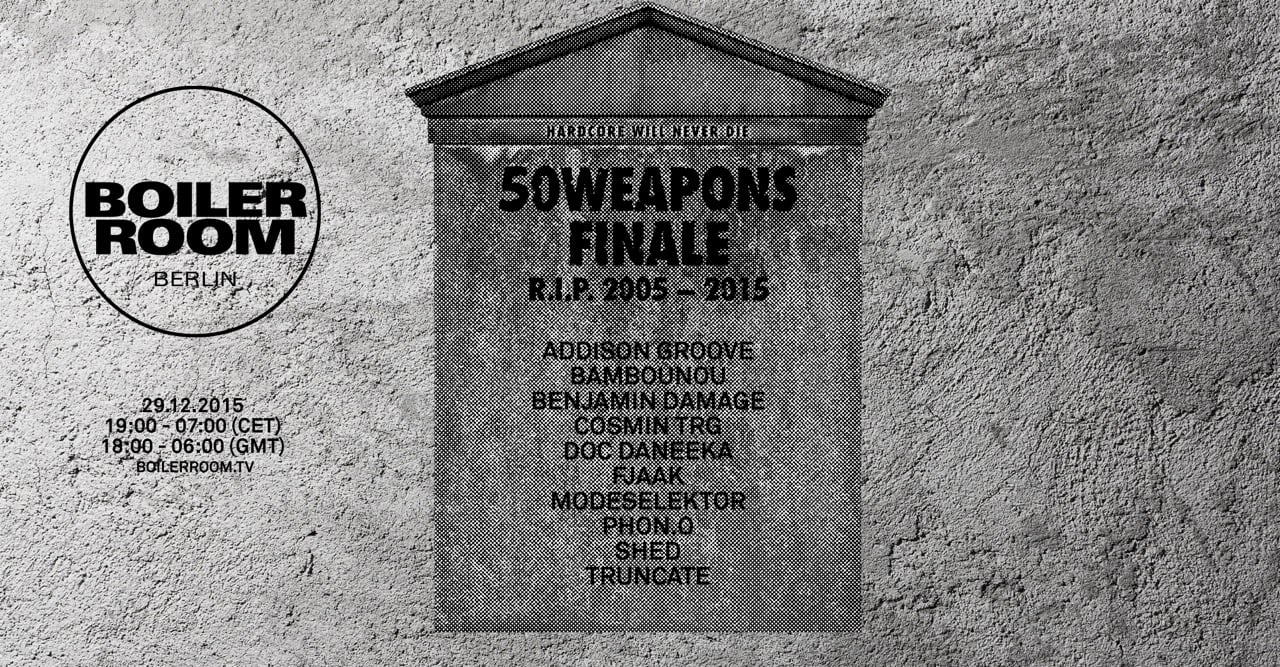 Berlin: R.I.P. 50WEAPONS flyer