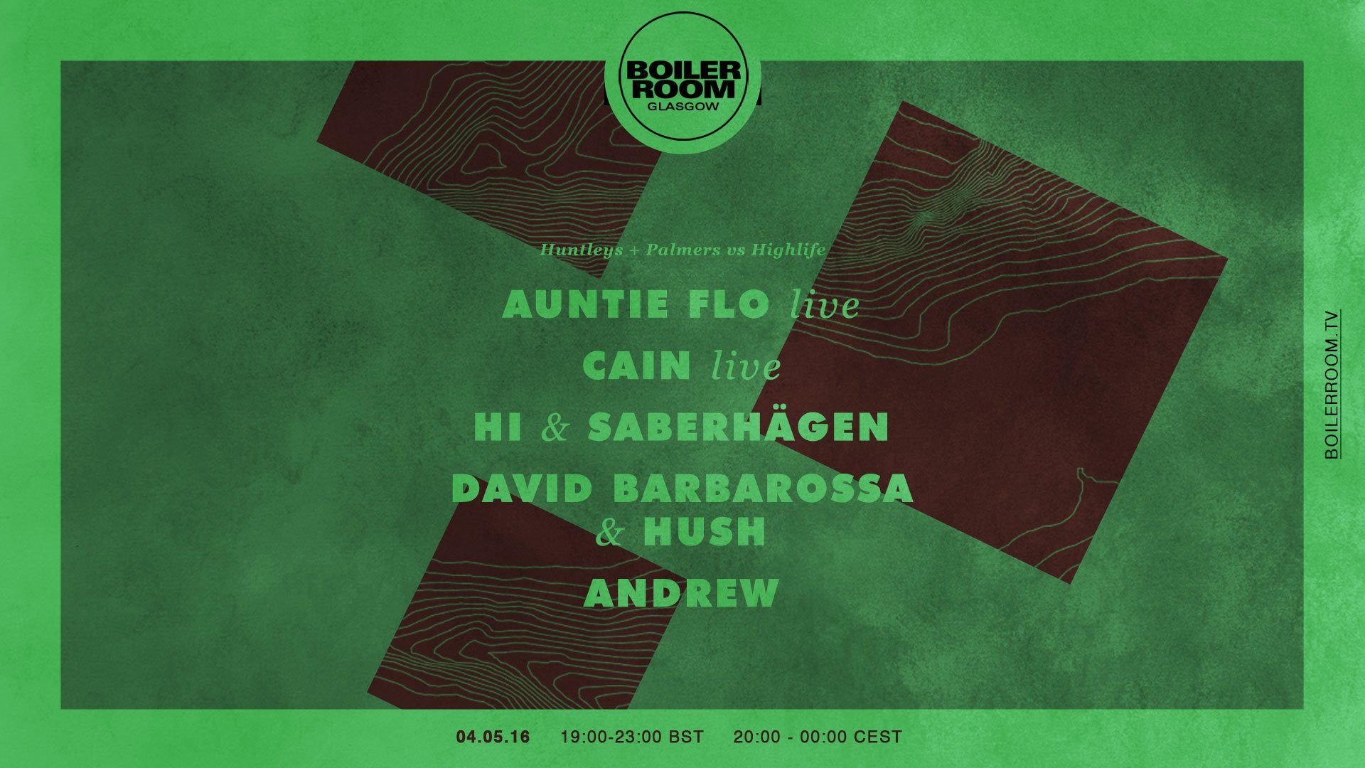 Huntleys + Palmers vs Highlife flyer