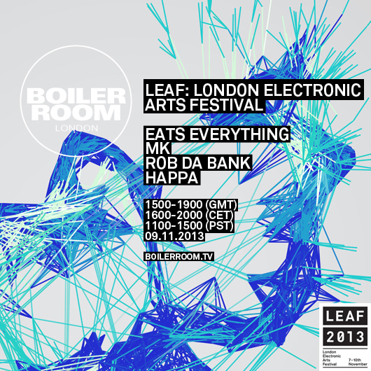 Flyer for event LEAF: London Electronic Arts Festival.