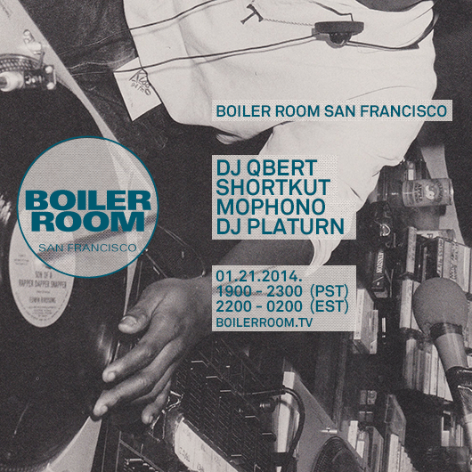 Flyer for event Boiler Room SF: DJ QBert + more.