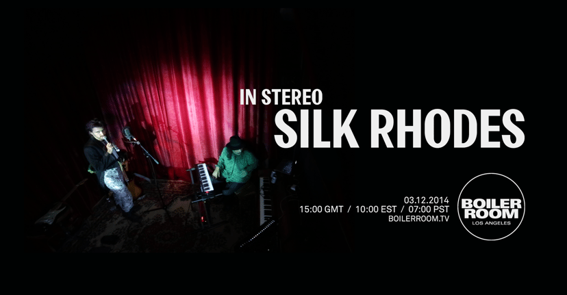 Flyer for event In Stereo: Silk Rhodes.