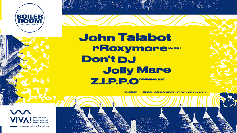 Flyer for event Boiler Room Apulia: VIVA! Festival.