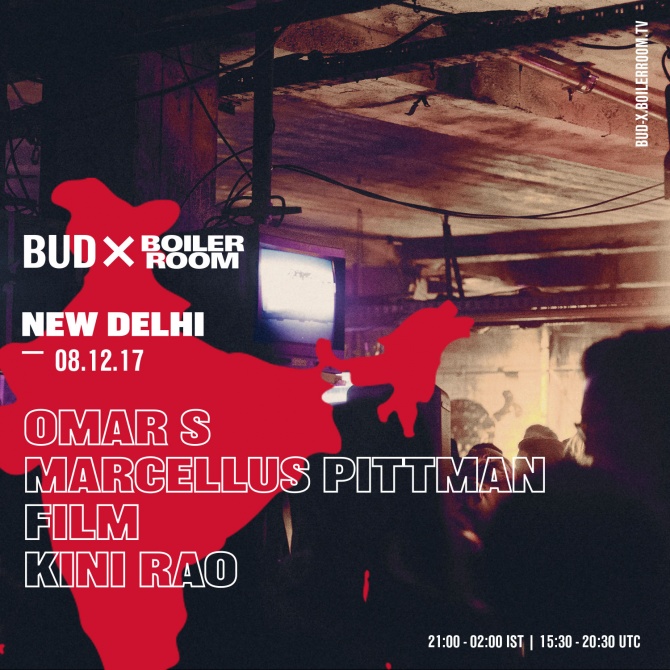 Flyer for event New Delhi: Omar S, Marcellus Pittman, FILM, Kini Rao.