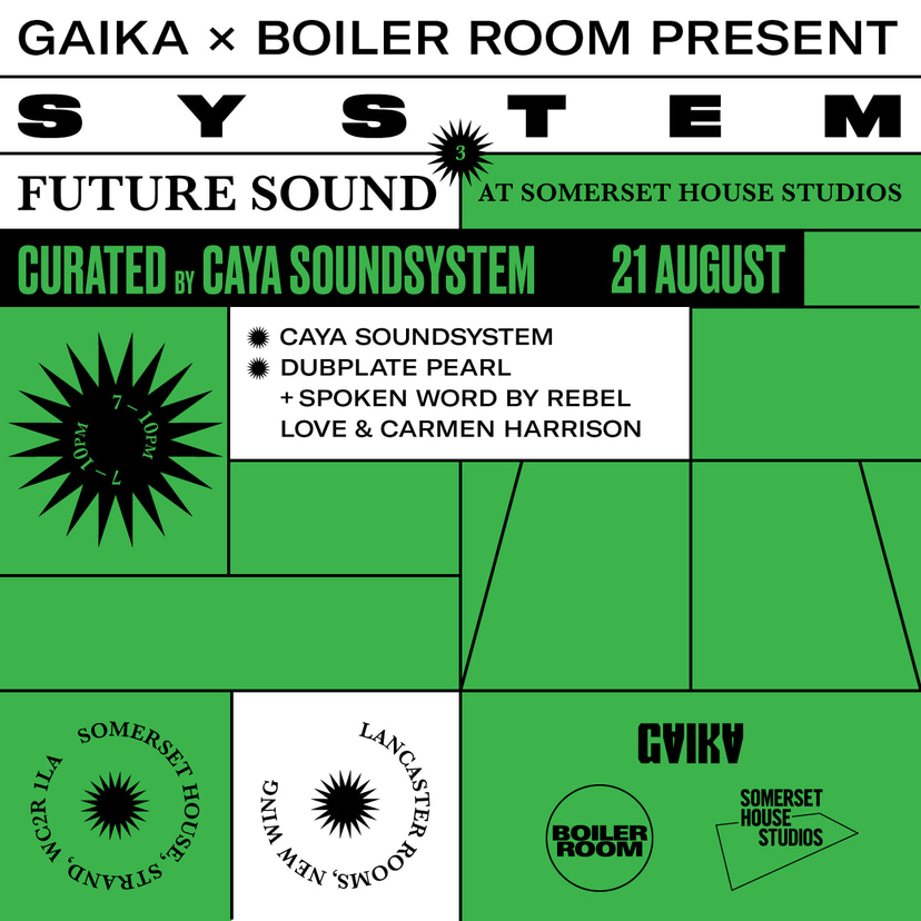 Flyer for event SYSTEM FUTURE SOUND: CAYA SOUNDSYSTEM.