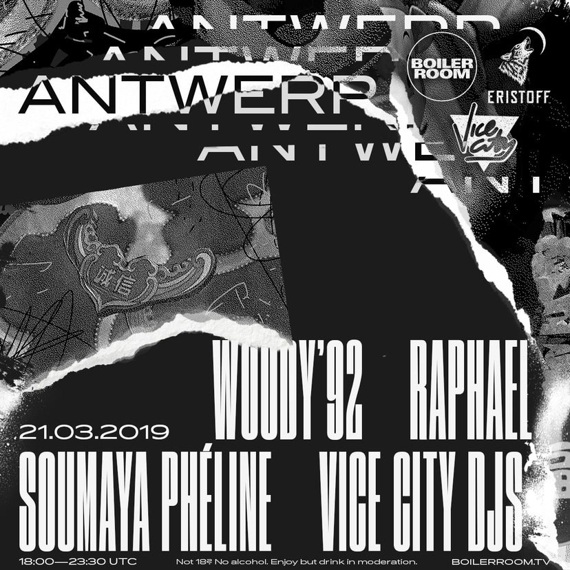 Flyer for event Boiler Room x Eristoff x Vice City: Antwerp.