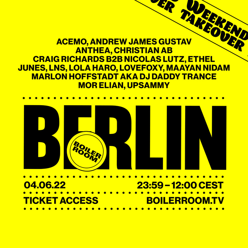Flyer for event Boiler Room: Berlin - Saturday.