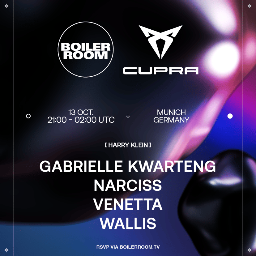 Flyer for event Boiler Room x Cupra: Munich.