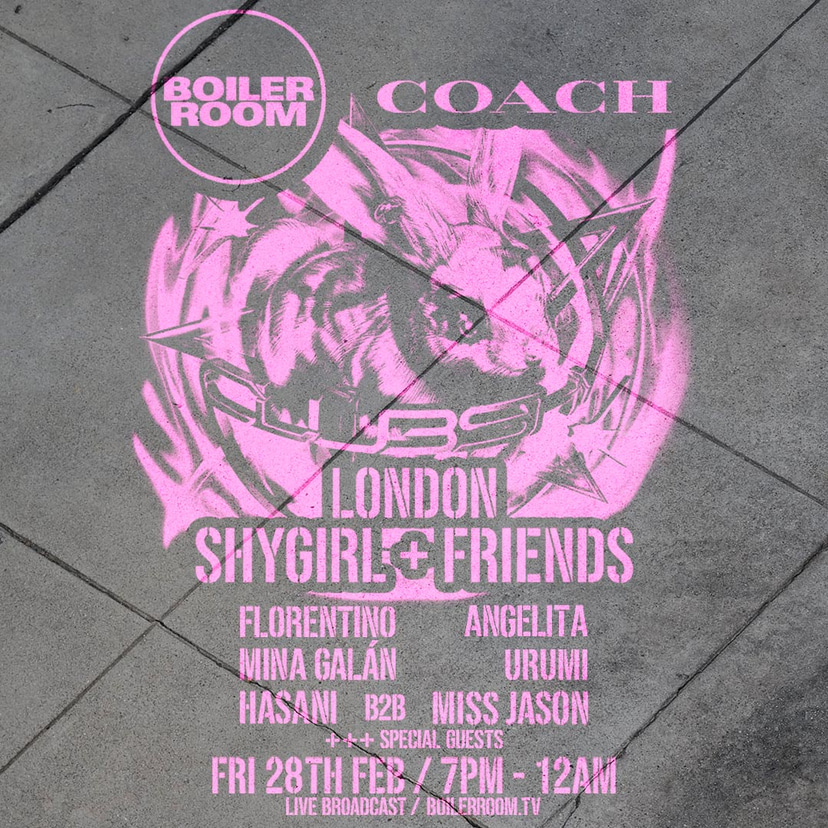 Flyer for event Clubshy: Coach London.